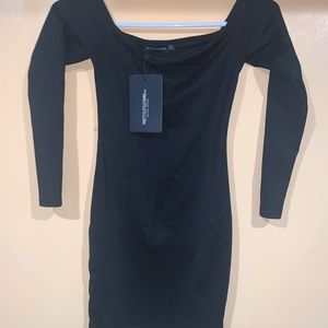 Off the shoulder black dress